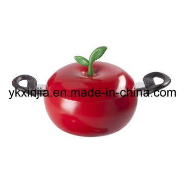 Kitchenware Aluminum Non-Stick Coating Red Apple Pot Sauce Pot